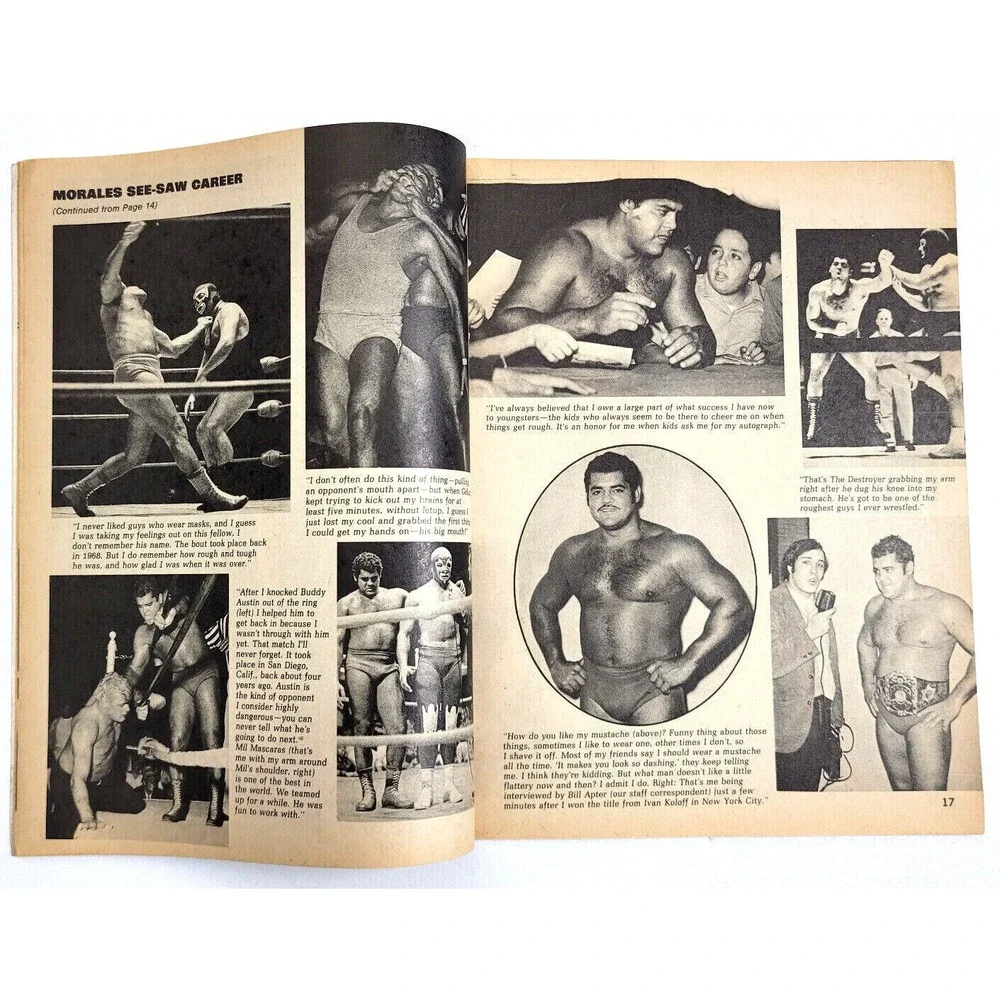 THE WRESTLER MAGAZINE - OCT 1971 / THE DESTROYER / MORALES / JIMMY‎ VALIANT